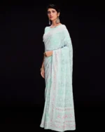 Floral Print Saree with Border - Image 2