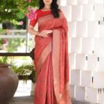 Woven Saree with Contrast Border & Tassels