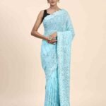 Women Embroidered Georgette Saree