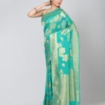 Woven Banarasi Saree with Contrast Border