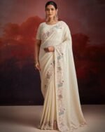 Women Embroidered Saree with Contrast Border